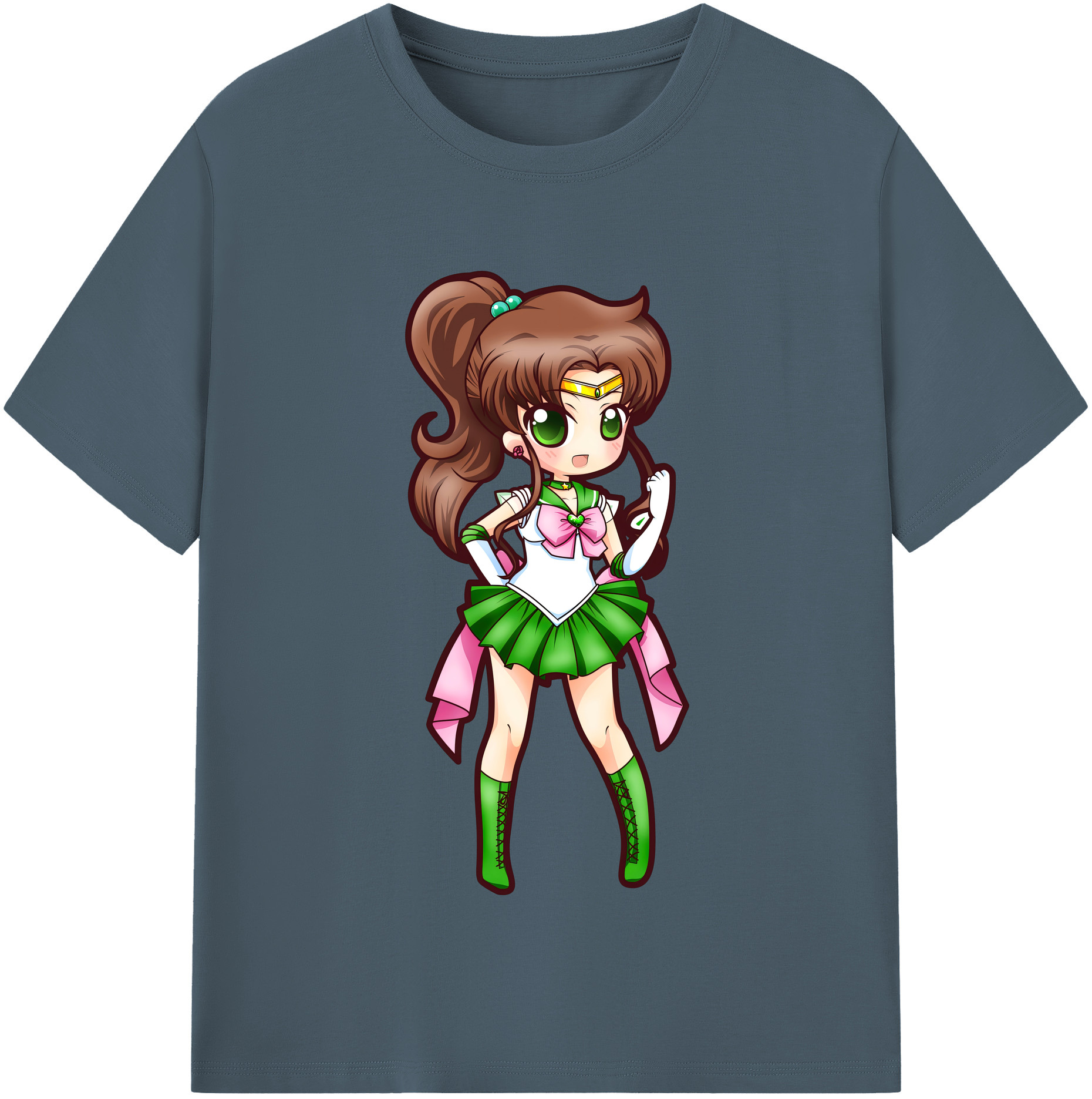 （画像用） 美少女戦士セーラームーン 木野 まこと きの まこと Sailor Moon Kino Makoto （セーラージュピター；Sailor Jupiter） 綿100％半袖Tシャツ（フロントプリント）